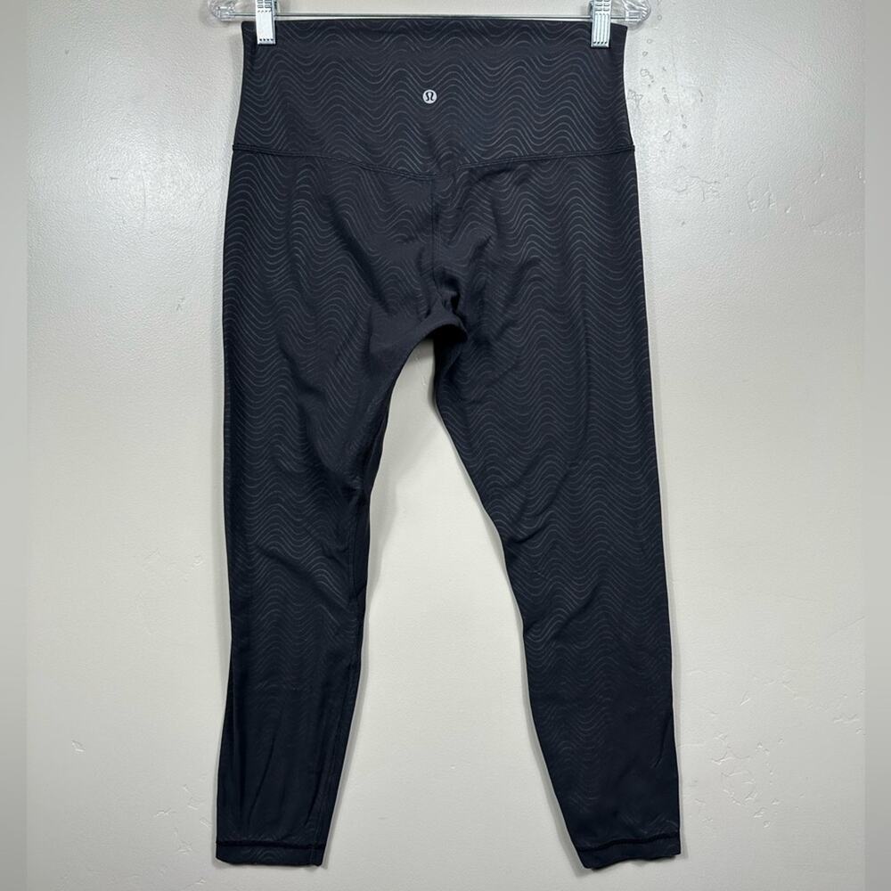 Lululemon Align High-Rise Pant 25" Aqueous Emboss Black Size 10 - Picture 2 of 8